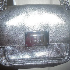 Michael Kors Silver Metallic Crossbody